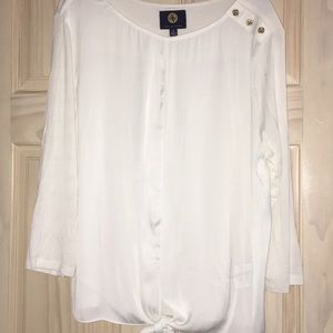 white with gold hardware blouse